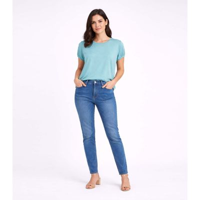 Blusa Feminina Elástico Nas Mangas Infinita Cor Azul P / Azul