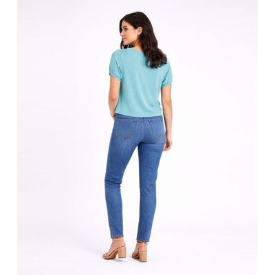Blusa Feminina Elástico Nas Mangas Infinita Cor Azul M / Azul