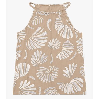 Blusa Feminina Com Alça Meia Malha Rovitex Marrom G / Marrom