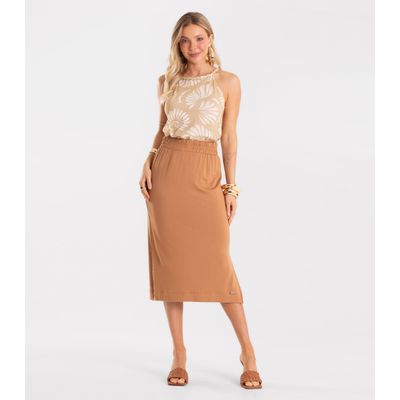 Blusa Feminina Com Alça Meia Malha Rovitex Marrom M / Marrom