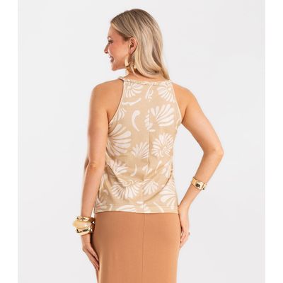 Blusa Feminina Com Alça Meia Malha Rovitex Marrom M / Marrom