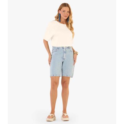 Blusa Feminina Box Em Tecido Viscose Rovitex Bege GG / Bege