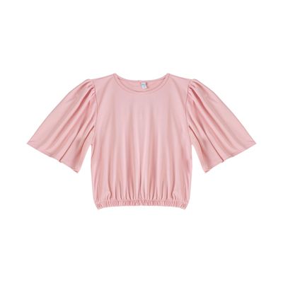Blusa Feminina Com Franzido Na Manga Infinita Cor Rosa G / Rosa