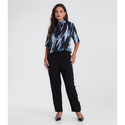 Blusa Endless Estampada Viscose Khyara Feminina Azul GG / Azul