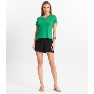 Blusa Básica Feminina Viscotorcion Rovitex Verde G / Verde
