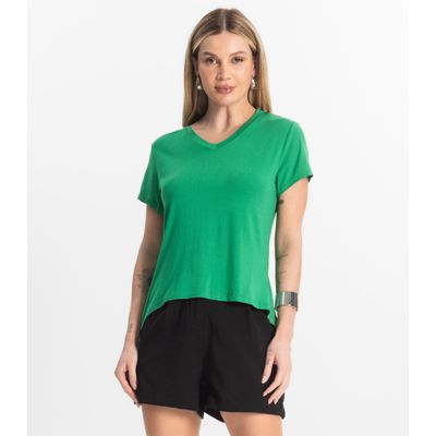 Blusa Básica Feminina Viscotorcion Rovitex Verde G / Verde