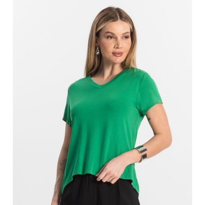 Blusa Básica Feminina Viscotorcion Rovitex Verde P / Verde