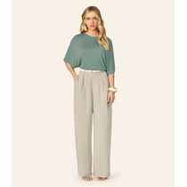 Blusa Feminina Ampla Viscotricot E Ribana Endless Verde
