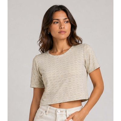 Blusa Feminina Em Tecido Sideral Infinita Cor Bege P / Bege