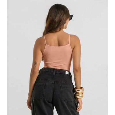 Blusa de Alça Feminina Em Poliamida Dianna Marrom PP / Marrom