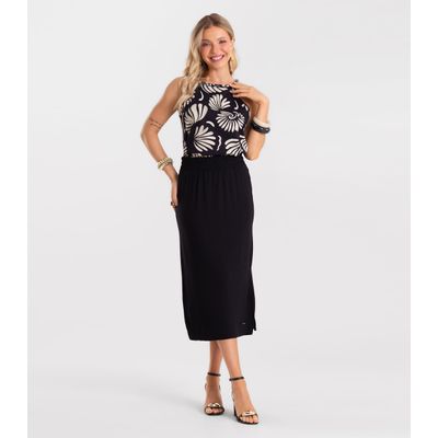 Blusa Feminina Com Alça Meia Malha Rovitex Preto P / Preto