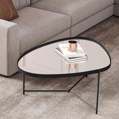 Mesa De Centro Organica Alamanda Preto Pe Preto - Moveis Jb