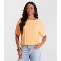 Blusa Feminina Box Em Tecido Viscose Rovitex Laranja