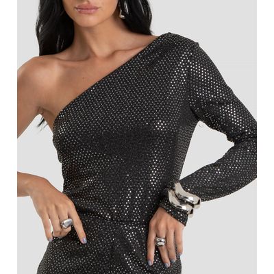Blusa Feminina em Malha Lantejoula Dianna Preto M / Preto