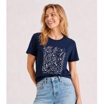 Blusa Feminina Com Estampa Localizada Infinita Cor Azul