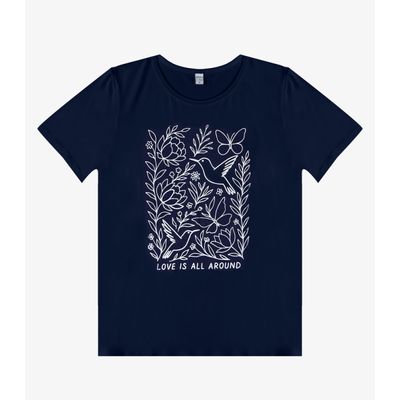 Blusa Feminina Com Estampa Localizada Infinita Cor Azul GG / Azul