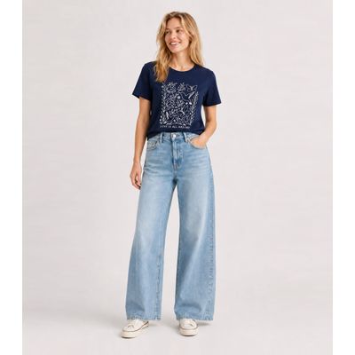 Blusa Feminina Com Estampa Localizada Infinita Cor Azul P / Azul