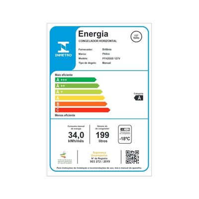 Freezer Horizontal PFH205B 2 em 1 199L Degelo Manual Gás R600a Philco Branco / 127V