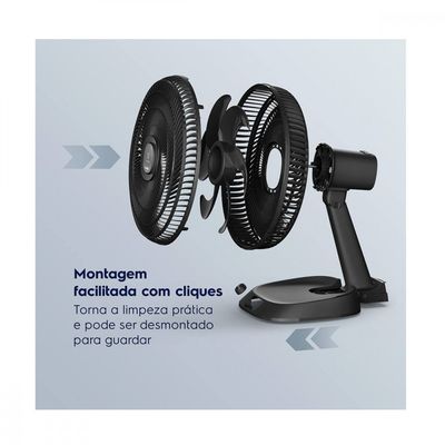 Ventilador de Mesa Electrolux EFD40 DuoForce Air+ 40cm 126W 6 Pás Preto / 220V
