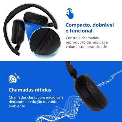 Fone de Ouvido TAH2209BK/00 Headphone Bluetooth Philips Preto