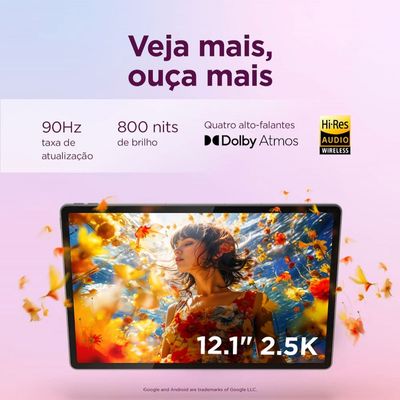 Tablet Idea 11 Android 15 128GB ZAFR0856BR MediaTek D6300 Wi-Fi 8MP Caneta Lenovo Cinza / Bivolt