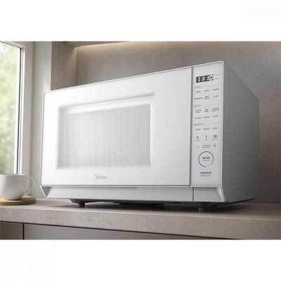 Forno Micro-ondas Midea MasterCook MHP35B 35L MasterClean 10 Níveis de Potência Branco / Bivolt