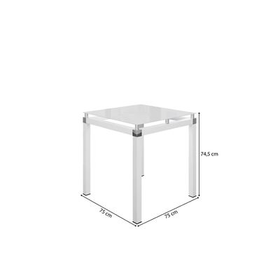 Conjunto de Mesa Harpia 4 Cadeiras Vidro Temperado Artefamol Branco