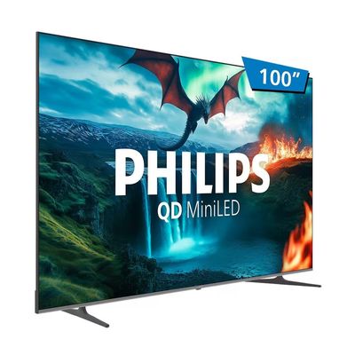 Smart TV QD-MiniLED 100MLED800 100 Polegadas Ultra HD 4K Philips Cinza / Bivolt