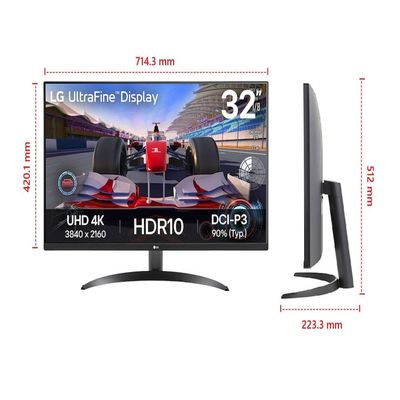 Monitor 32 UltraFine 32UR500K-B4K UHD 60Hz 4MS HDR10 LG Preto / Bivolt