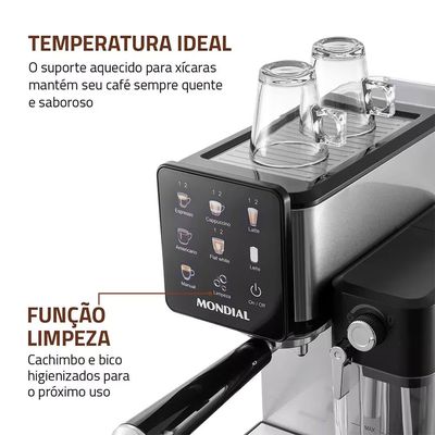 Cafeteira Expresso CCL-01 Painel Touch 20 Bar Mondial Preto / 110V