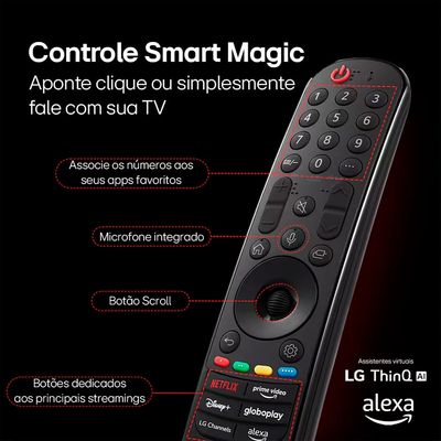 Smart TV 98 4K 98UT9050PSA WebOS 24 WebOS 25 Processador a8 Smart Magic LG Preto / Bivolt