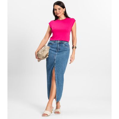 Blusa Básica Feminina Viscotorcion Rovitex Rosa G / Rosa