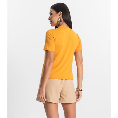 Blusa Feminina Básica em Malha Visco Rovitex Amarelo GG / Amarelo