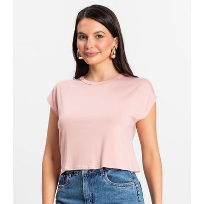 Blusa Básica Feminina Viscotorcion Rovitex Rosa M / Rosa