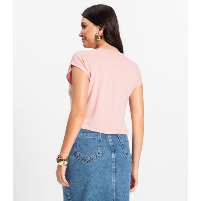 Blusa Básica Feminina Viscotorcion Rovitex Rosa G / Rosa