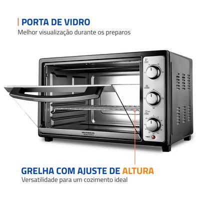 Forno Elétrico Line Grand Family II FRN-52 com 52 Litros Mondial Preto / 110V