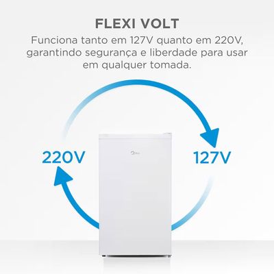 Frigobar 124L MDRD181FGD013 Inverter Prateleiras de Vidro Bivolt Branco Midea Branco / Bivolt