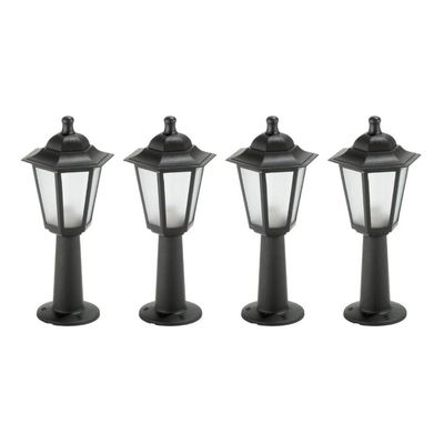 Kit 4 Balizadores para Muro Iluminação Externa Termoplástico Lente Fosca Preto Grega Dital