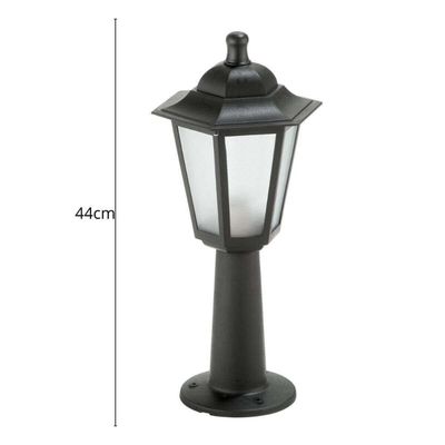 Kit 4 Balizadores para Muro Iluminação Externa Termoplástico Lente Fosca Preto Grega Dital