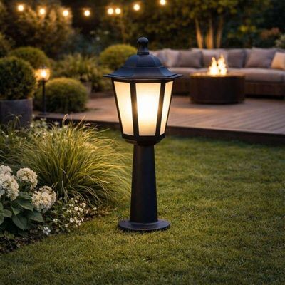 Kit 4 Balizadores para Muro Iluminação Externa Termoplástico Lente Fosca Preto Grega Dital