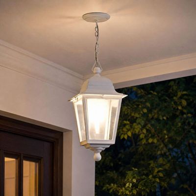 Kit 4 Luminárias de Teto Pendente Branco Lente Transparente Termoplástico E27 Soberana Dital
