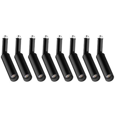 Conjunto 8 Spots Luminária Direcionador Perfilado Preto em Alumínio G9 Bivolt Neo Dital