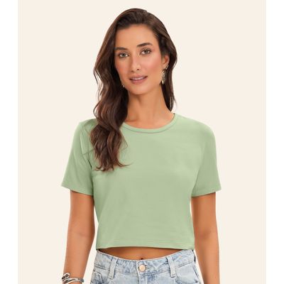 Blusa Básica Feminina Cotton Leve Rovitex Verde M / Verde