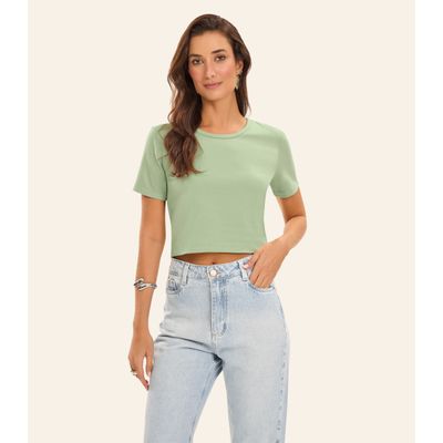 Blusa Básica Feminina Cotton Leve Rovitex Verde G / Verde