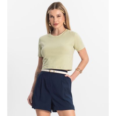 Blusa Básica Feminina Cotton Leve Rovitex Verde G / Verde
