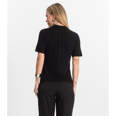 Blusa Feminina Básica em Malha Visco Rovitex Preto GG / Preto