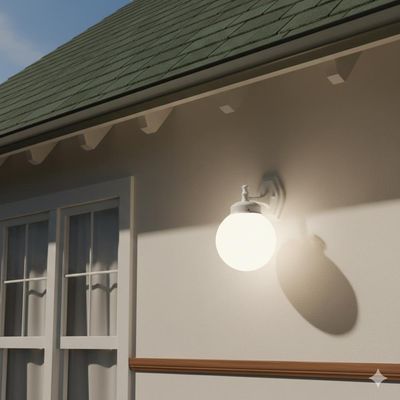Arandela de Parede Alumínio Injetada em Termoplástico Globo Iluminação Interna e Externa Bivolt
