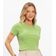 Blusa Cropped Ribana Básica Rovitex Verde GG / Verde
