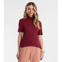 Blusa Feminina Gola Alta ViscoTrico Básica Endless Vermelho