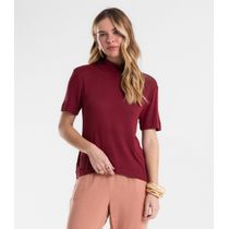 Blusa Feminina Gola Alta ViscoTrico Básica Endless Vermelho